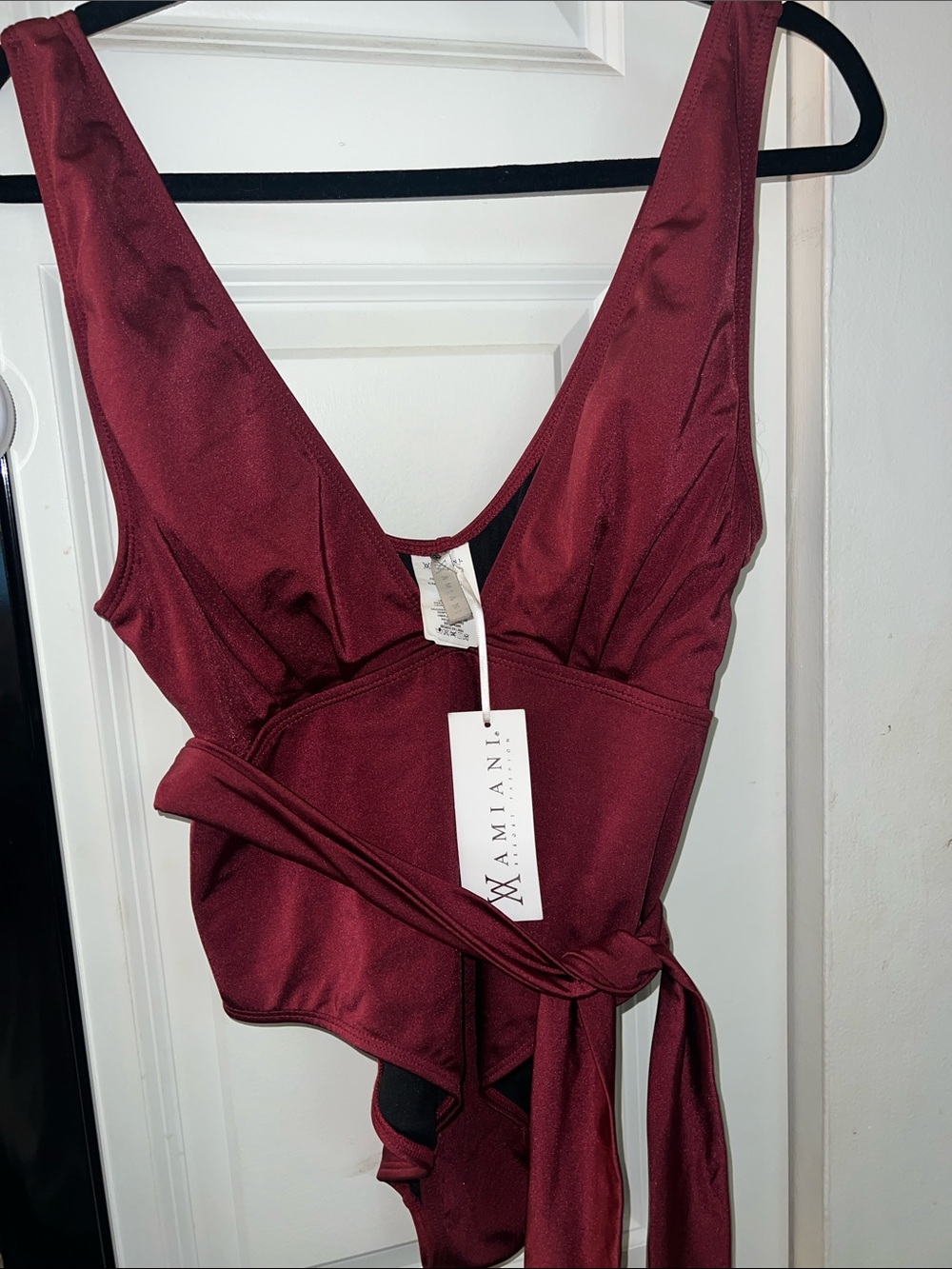 Burgundy swimsuit